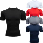 Compression-Shirt-Summer-Men-s-T-Shirt-White-Short-Sleeve-Breathable-Quick-Dry-Fitness-Top-Sports