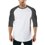 Personalized-Cross-Print-Gym-Bodybuilding-Clothing-Sport-Three-Quarter-Sleeves-Cotton-Shirt-Mens-Fitness-Running-Workout