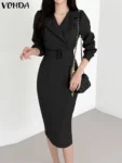 kf-S9b6e5bfe72dd484b9db2e95454846b78Y-VONDA-Elegant-Women-Shirt-Dress-2024-Long-Sleeve-Solid-Color-Midi-Sundress-Fashion-Casual-Belted-Office